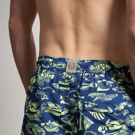Ilot Short Swim Shorts Fish Print Blue 2
